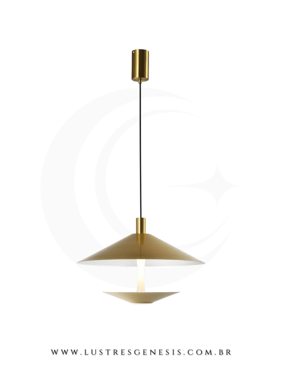 Lumin&aacute;ria Pendente Basket Silver Matte e Dourado 5W Bivolt